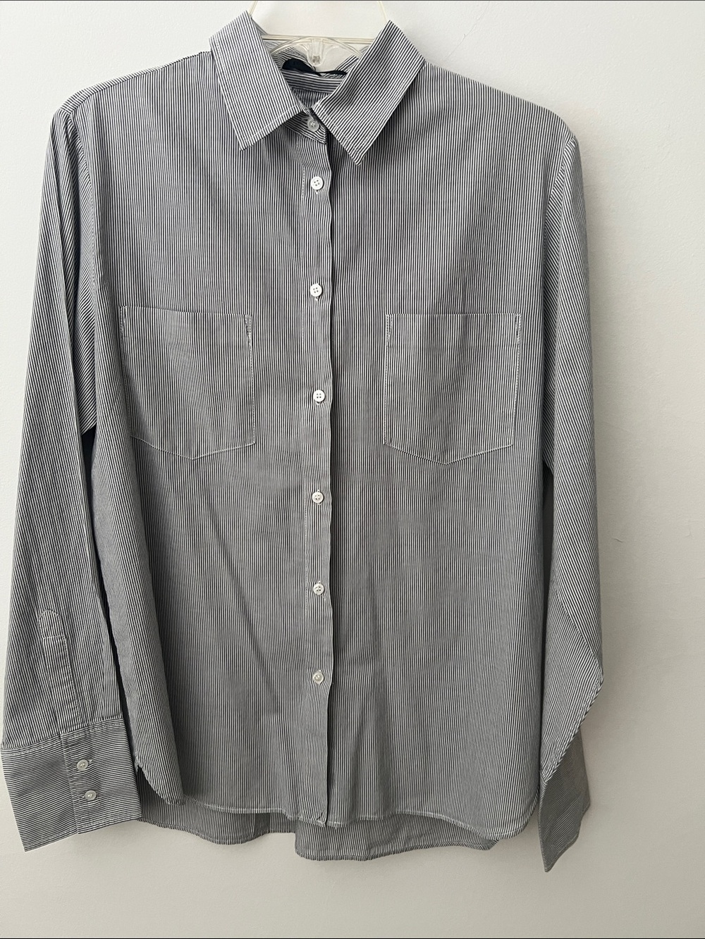 Jenni Kayne Gray Pinstripe Button-Down Shirt